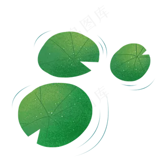 夏季手绘小清新荷叶水波