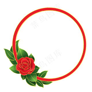 新中式国潮风茶花花边框