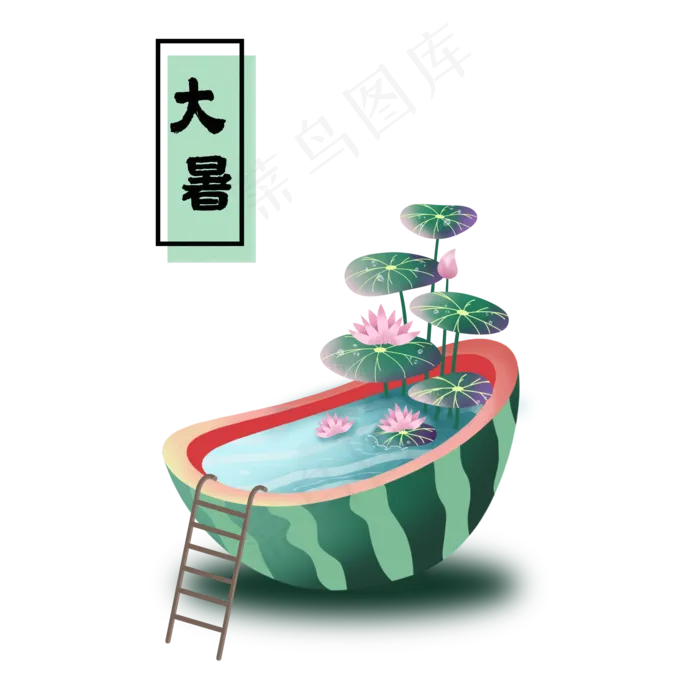二十四节气大暑场景图(2000X2000(DPI:300))psd模版下载