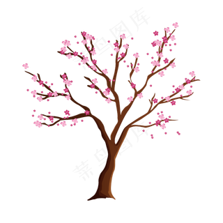 矢量免扣卡通樱花