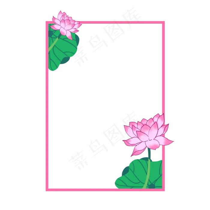 粉色荷花边框(2000X2000(DPI:300))psd模版下载