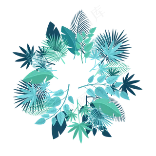 夏季热带花朵相关免扣素材