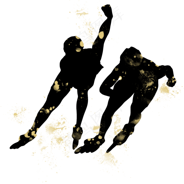 开学季轮滑社团招新剪影,免抠元素(2000X2000(DPI:300))psd模版下载
