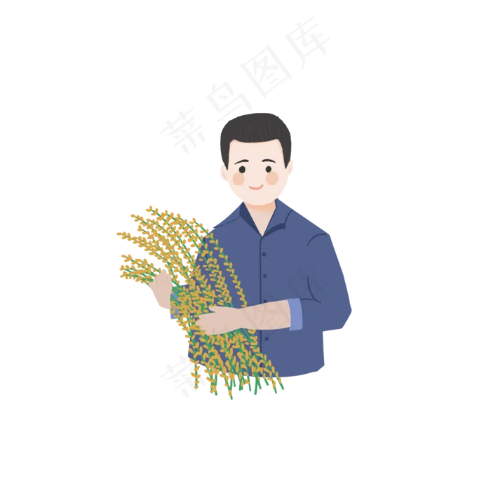 五一劳动节手绘农民伯伯(2050X2050(DPI:300))psd模版下载