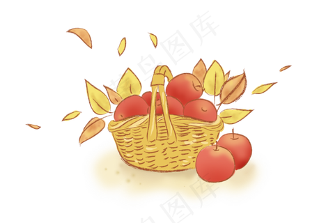 立秋丰收一篮子苹果,免抠元素