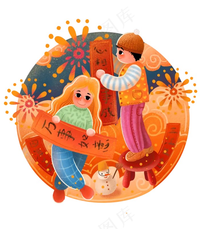 鼠年2020写对联福字新春中国(3500X4000(DPI:300))psd模版下载