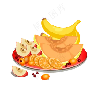 矢量手绘卡通水果