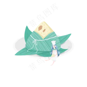 端午节的粽子和女孩