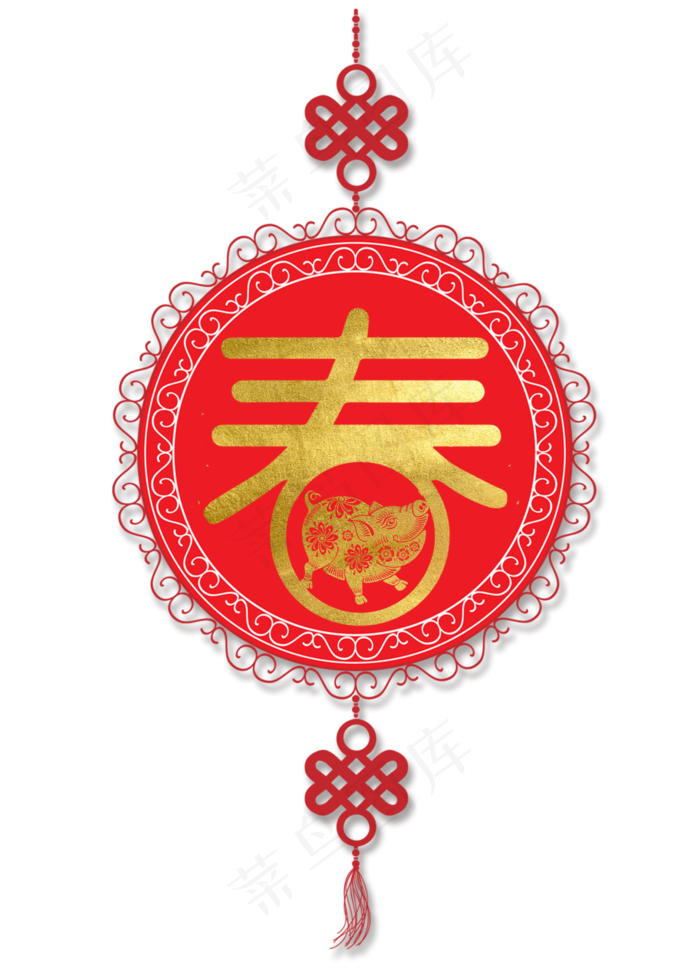 春节金色春字(2000X2800(DPI:150))psd模版下载