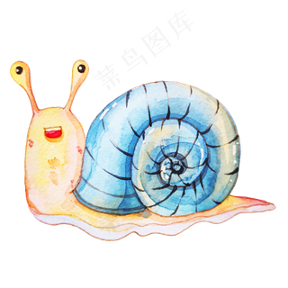 可爱水彩蜗牛