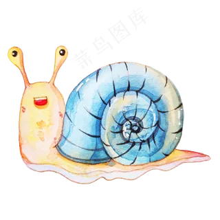 可爱水彩蜗牛