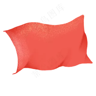 水彩彩绘红旗免抠图