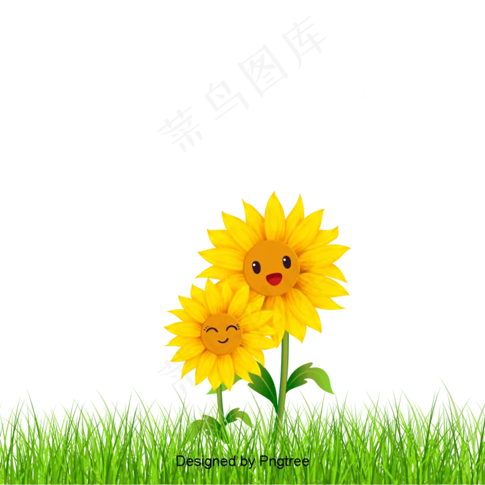 手绘可爱的向日葵花(1200X1200(DPI:144))psd模版下载