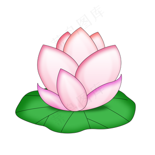 卡通粉色荷花素材