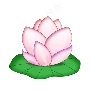 卡通粉色荷花素材