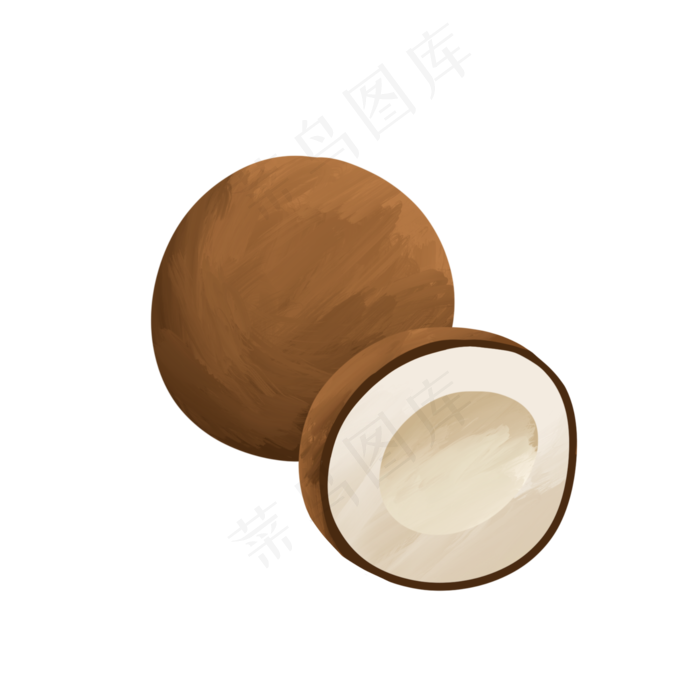 水果叶子手绘水粉素材