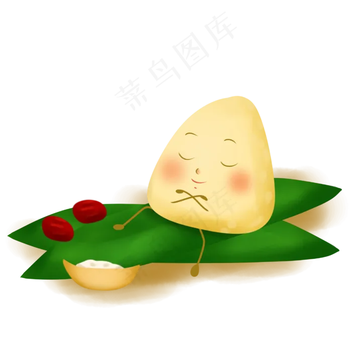 端午睡觉的拟人粽子(3000X3000(DPI:300))psd模版下载