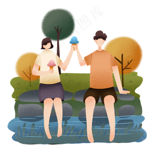 立夏吃冰激凌情侣