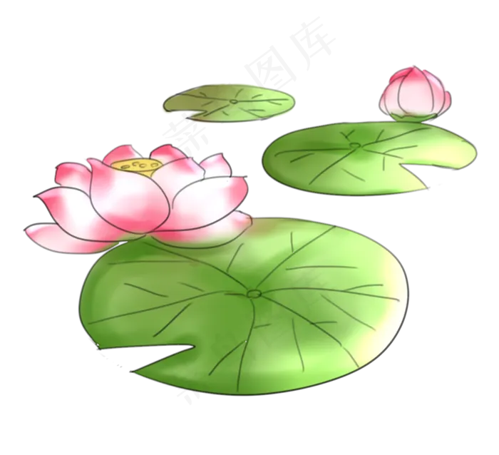 荷花荷叶莲花(2194X2000(DPI:300))psd模版下载