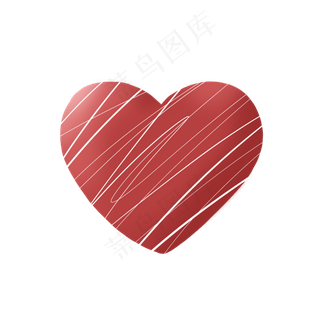 红色手绘唯美爱心