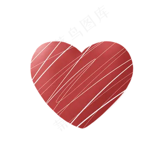 红色手绘唯美爱心