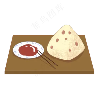 打开的红豆粽png图