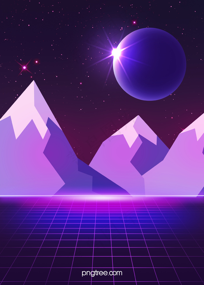 紫色创意质感山脉背景