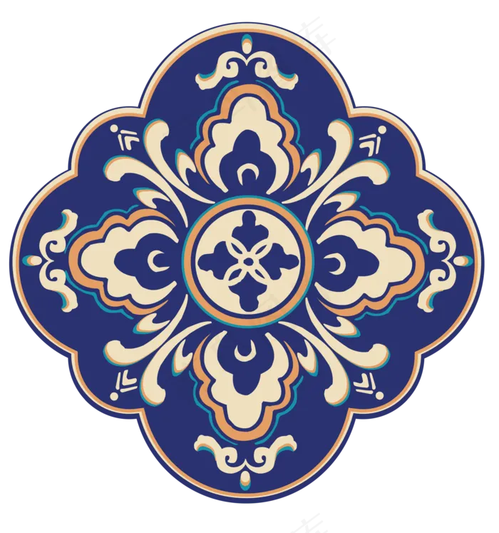 彩色古典花纹(3500*3733px 300 dpi )ai矢量模版下载