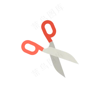 毕业季文具剪刀卡通矢量图