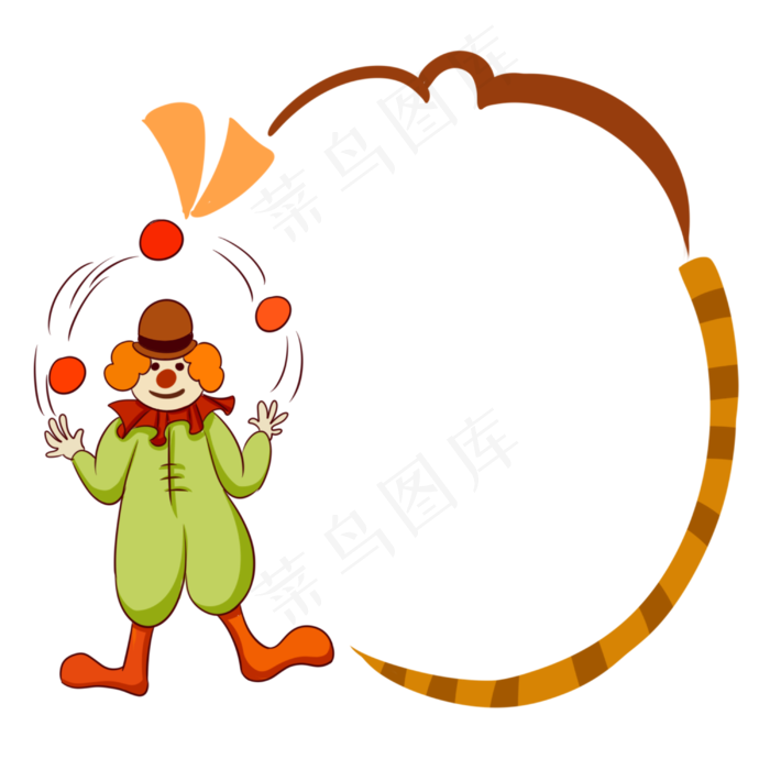 愚人节小草边框插画