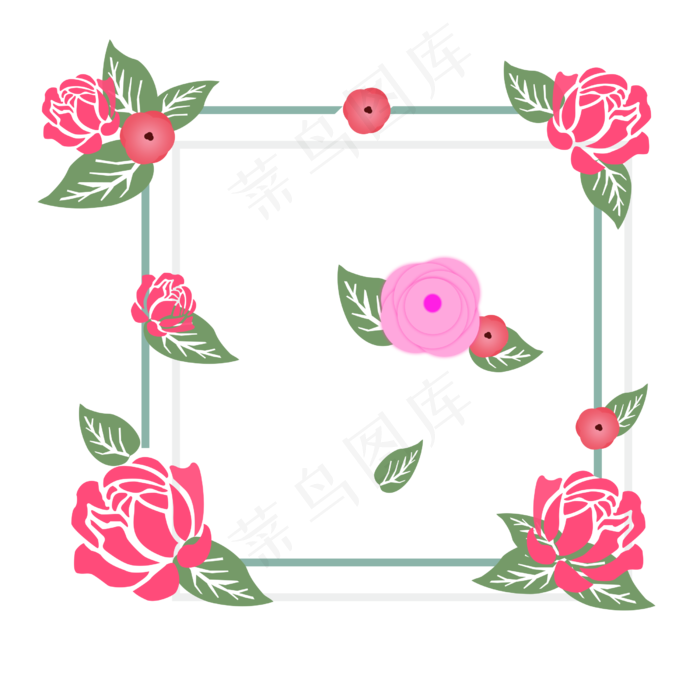 情人节七夕玫瑰装饰(2500X2500(DPI:300))psd模版下载