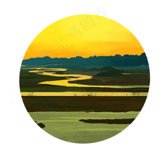 九曲黄河夕阳美景 九曲黄河夕阳美景