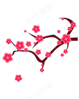 矢量手绘卡通梅花,免抠元素