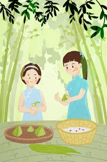 六月你好竹林包粽子