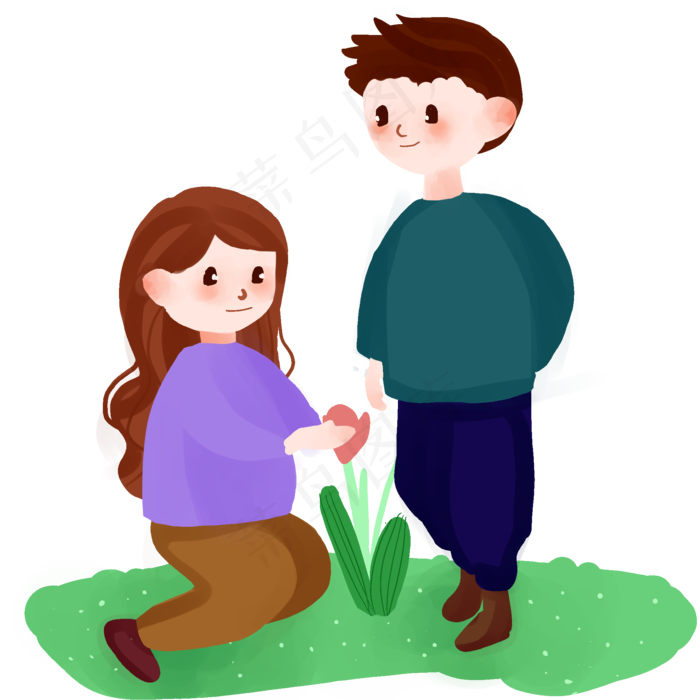 24节气春分一起种花儿,免抠元素