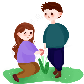 24节气春分一起种花儿,免抠元素