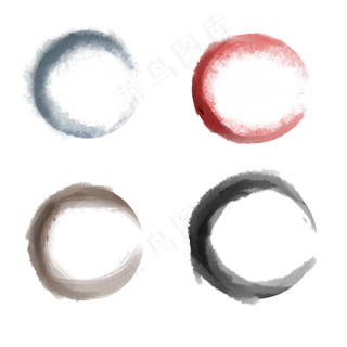 水墨园笔刷素材元素