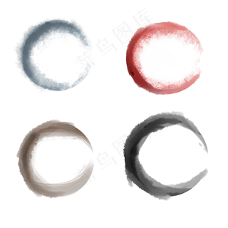 水墨园笔刷素材元素