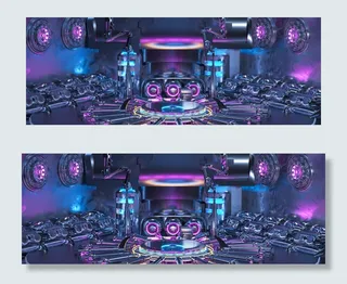 C4D电子产品电商展台