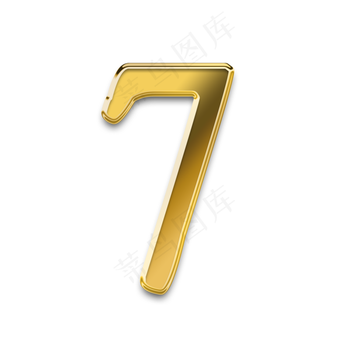 金色质感数字7(2000*2000px 	      )psd模版下载