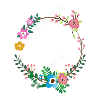 花朵叶子清新边框