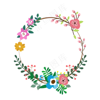 花朵叶子清新边框 花朵叶子清新边框