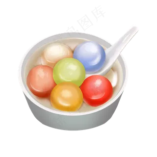 冬至元宵节五彩汤圆,免抠元素