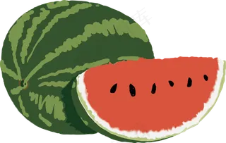 矢量手绘夏季西瓜装饰图案
