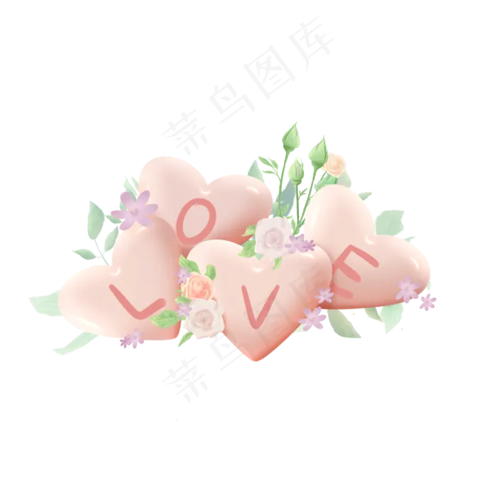 情人节玫瑰花装饰(2050X2050(DPI:299))psd模版下载