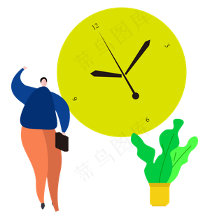 扁平化夸张下班啦矢量素材,免抠元素