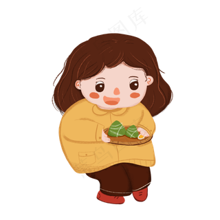 端午节包粽子习俗元素