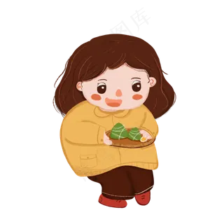 端午节包粽子习俗元素