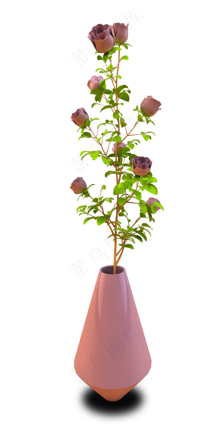 3d立体插花玫瑰花朵(2000X4000(DPI:72))psd模版下载