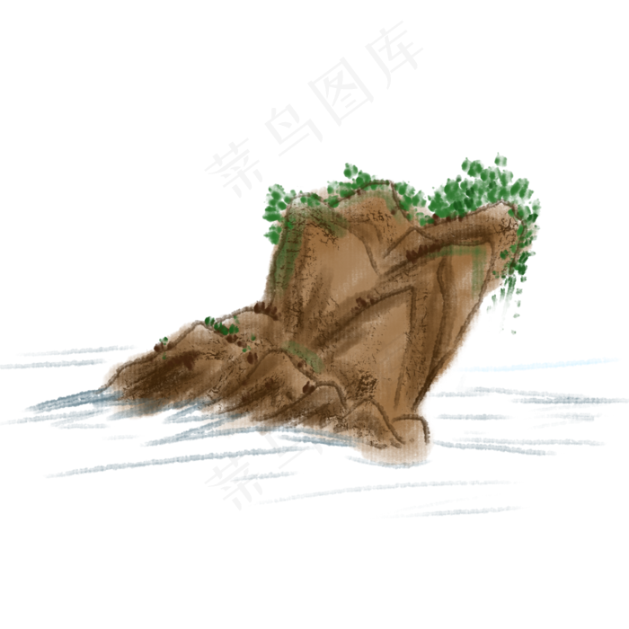 水墨风景山水插画